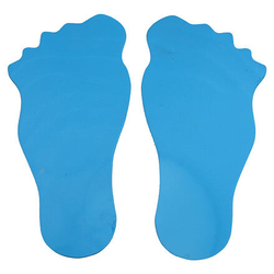 Feet značka na podlahu modrá
